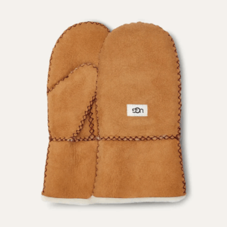 Sheepskin Mitten with Stitch